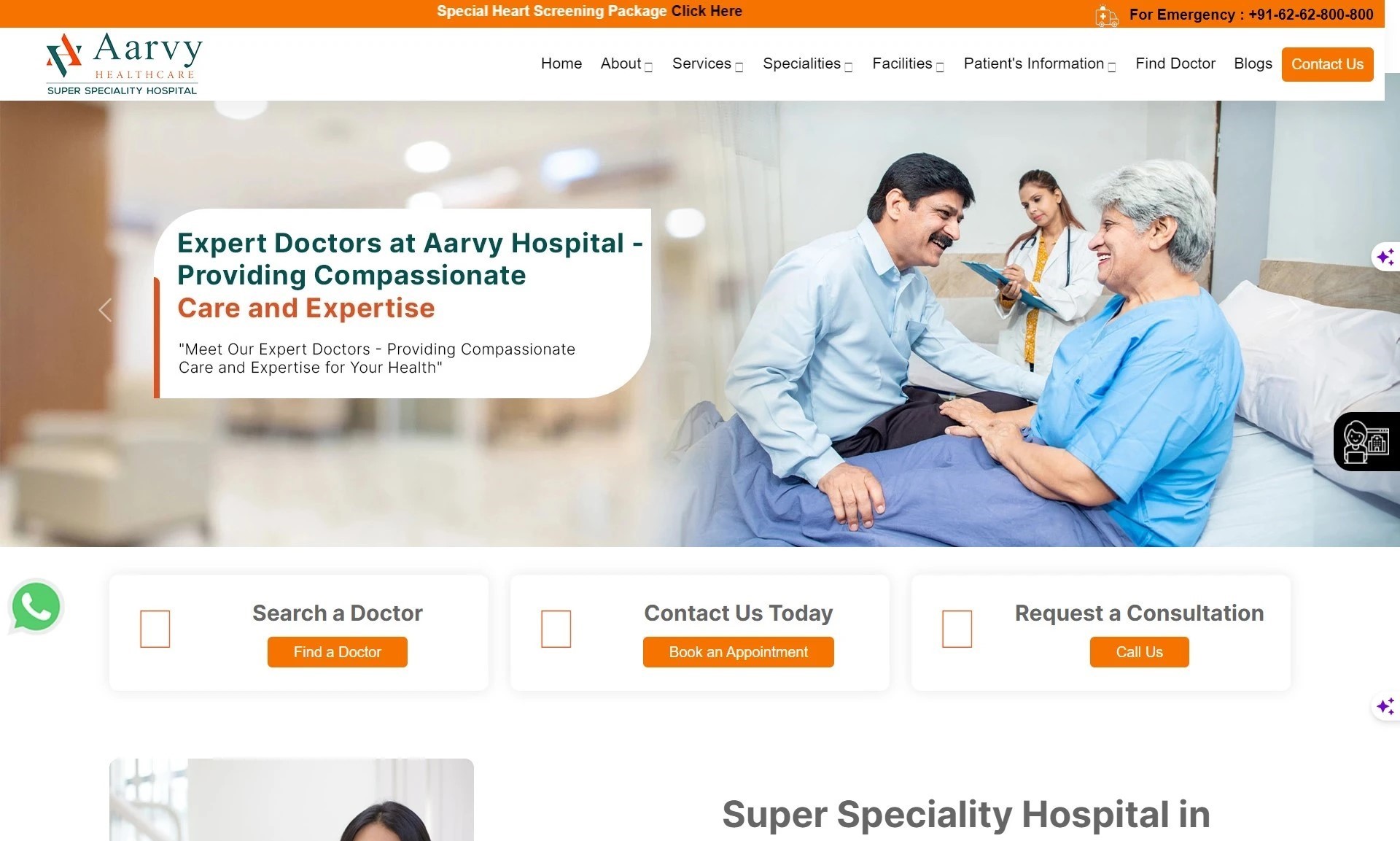 Aarvy Healthcare Website