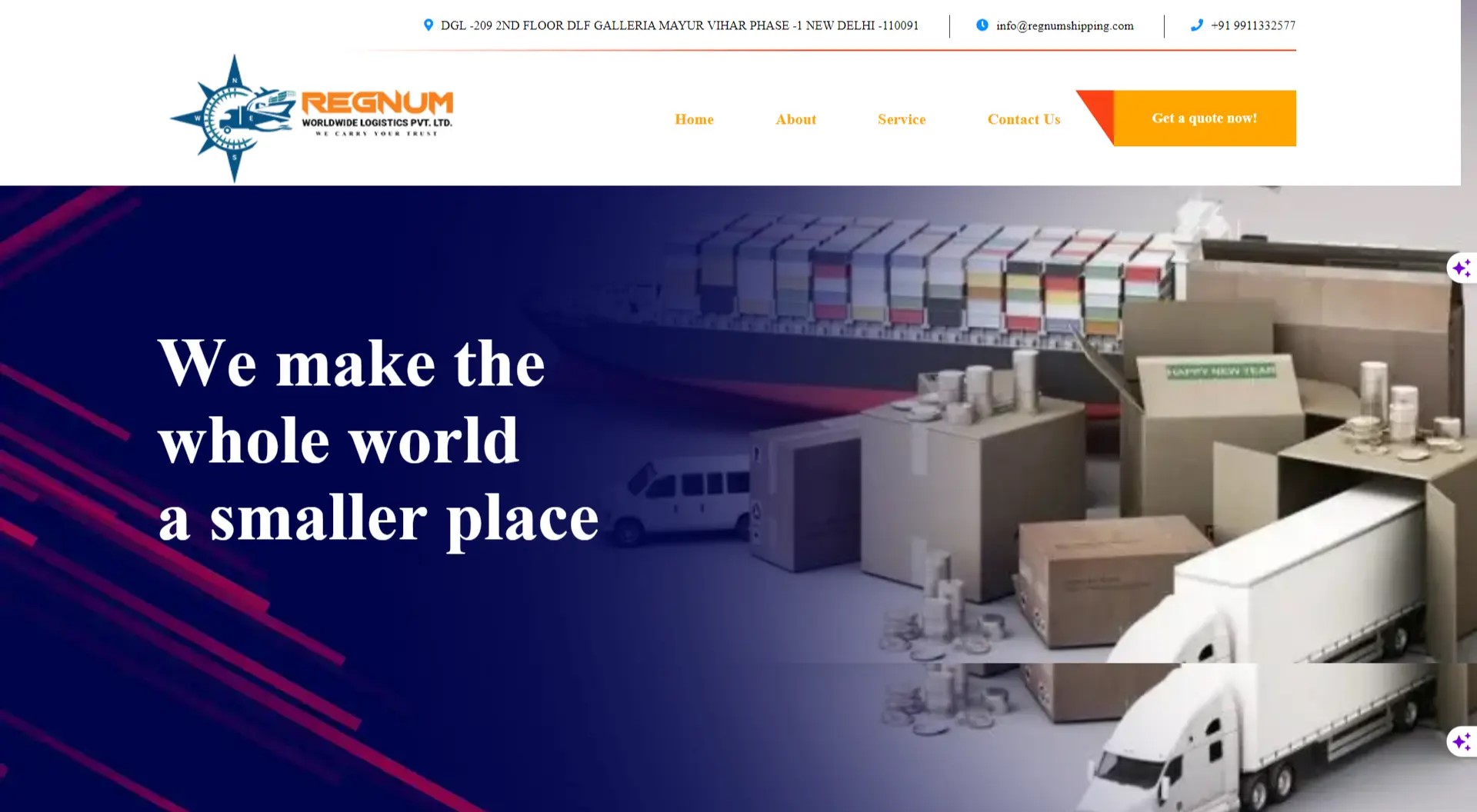 Regnum Shipping Logistics Website